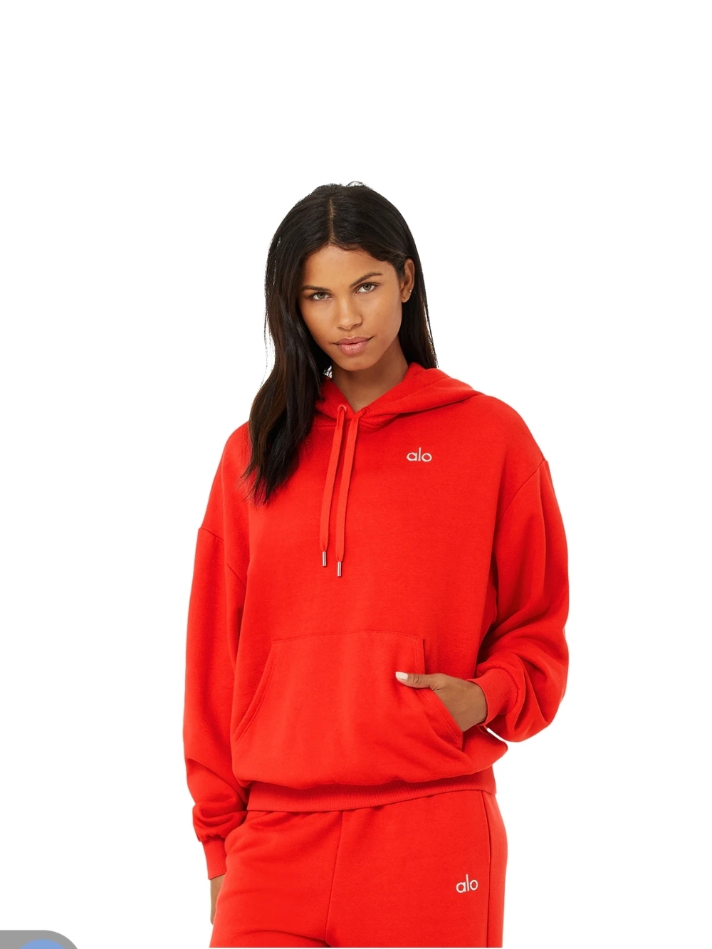 ALO Yoga Bright Red Cozy Pullover Hoodie